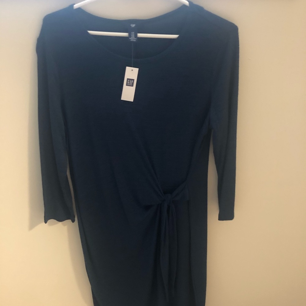 Blue gap gathered waist dress